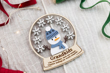 Load image into Gallery viewer, Snowman Grandkids Ornament, Grandparent Gift, Personalized Family Christmas Ornament
