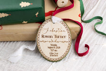 Load image into Gallery viewer, Personalized Baby Birth Stats Ornament, Baby's First Christmas Ornament 2026, Gift for Parents and Grandparents, Many Acrylic Color Options
