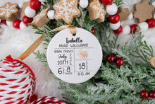 Load image into Gallery viewer, Personalized Birth Stats Ornament for Baby, Gift for New Parents,  Custom Newborn Keepsake
