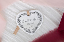 Load image into Gallery viewer, Personalized Married Ornament, Newlywed Gift for Couples, Custom Bridal Shower Gift, Our First Christmas Married Ornament

