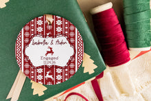 Load image into Gallery viewer, Personalized Reindeer Pattern Engaged Ornament, First Christmas Engaged Couple Gift, Custom Gift for Fiance

