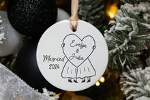 Load image into Gallery viewer, Personalized Married Ornament, First Christmas Married, Custom Newlywed Ornament, Bride and Groom, Two Brides or Two Grooms Design
