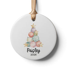 Load image into Gallery viewer, Custom Name Ornament, Christmas Gift for Kids, Ceramic Name Ornament for Grandkids, Personalized Gift for Friends
