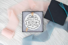 Load image into Gallery viewer, Personalized Happily Ever After Swan Wedding Ornament, Newlywed Gift for Couples, First Christmas Married
