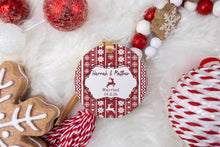 Load image into Gallery viewer, Personalized Reindeer Pattern Married Ornament, First Christmas Married, Custom Newlywed Ornament, Gift for Couple
