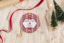 Load image into Gallery viewer, Personalized Reindeer Pattern Engaged Ornament, First Christmas Engaged Couple Gift, Custom Gift for Fiance
