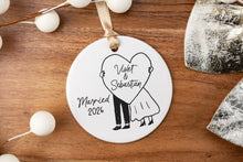 Load image into Gallery viewer, Personalized Married Ornament, First Christmas Married, Custom Newlywed Ornament, Bride and Groom, Two Brides or Two Grooms Design
