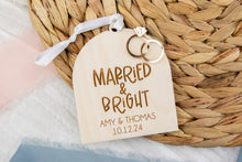 Load image into Gallery viewer, Personalized Married &amp; Bright Wedding Ring Arch Ornament, Wedding Gifts for Couple
