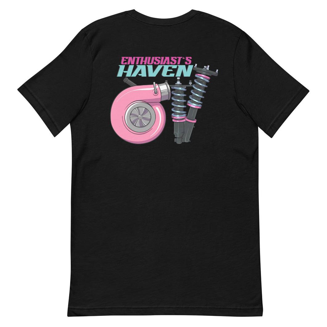 Enthusiast's Haven Pink Logo T- Shirt