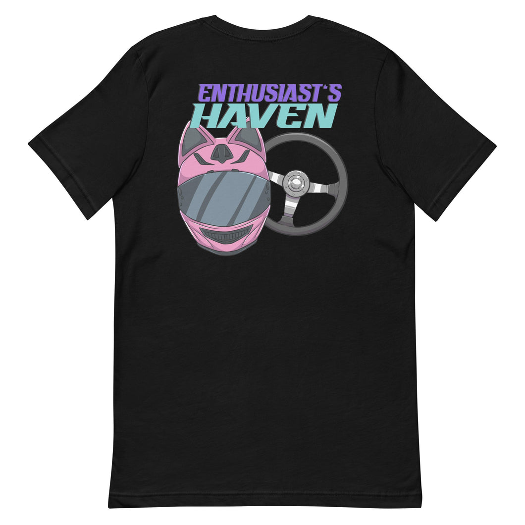 Enthusiast's Haven Purple Logo T-Shirt Turbo Back Version