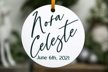 Load image into Gallery viewer, Baby Name and Birth Date Ornament - Gift for New Parents
