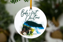 Load image into Gallery viewer, Boho Baby&#39;s First Christmas Bear Ornament 2021
