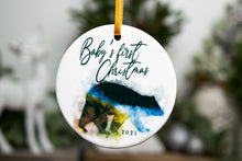 Load image into Gallery viewer, Boho Baby&#39;s First Christmas Bear Ornament 2021
