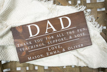 Load image into Gallery viewer, Thank You Dad Sign - Personalized Fathers Day Gift
