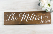 Load image into Gallery viewer, Last Name Sign for Bridal Shower or Anniversary Gift
