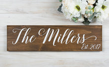 Load image into Gallery viewer, Last Name Sign for Bridal Shower or Anniversary Gift
