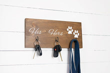 Load image into Gallery viewer, His Hers and Paws Key and Leash Holder - 12&quot; by 5.5&quot;
