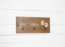 Load image into Gallery viewer, His Hers and Paws Key and Leash Holder - 12&quot; by 5.5&quot;
