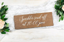 Load image into Gallery viewer, Wedding Sparkler Send Off Sign with Time
