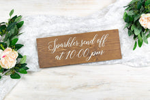 Load image into Gallery viewer, Wedding Sparkler Send Off Sign with Time
