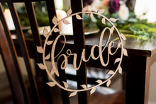 Load image into Gallery viewer, Laser Cut Boho Bride and Groom Wedding Chair Signs
