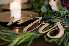 Load image into Gallery viewer, Laser Cut Wooden Mr and Mrs Wedding Chair Signs
