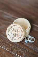 Load image into Gallery viewer, Engraved Mr and Mrs Wooden Ring Bearer Box
