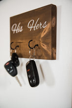 Load image into Gallery viewer, Wooden Wall Mounted His and Hers Key Holder
