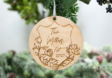 Load image into Gallery viewer, Personalized Last Name Wedding Christmas Ornament - Wedding Gift for Couple
