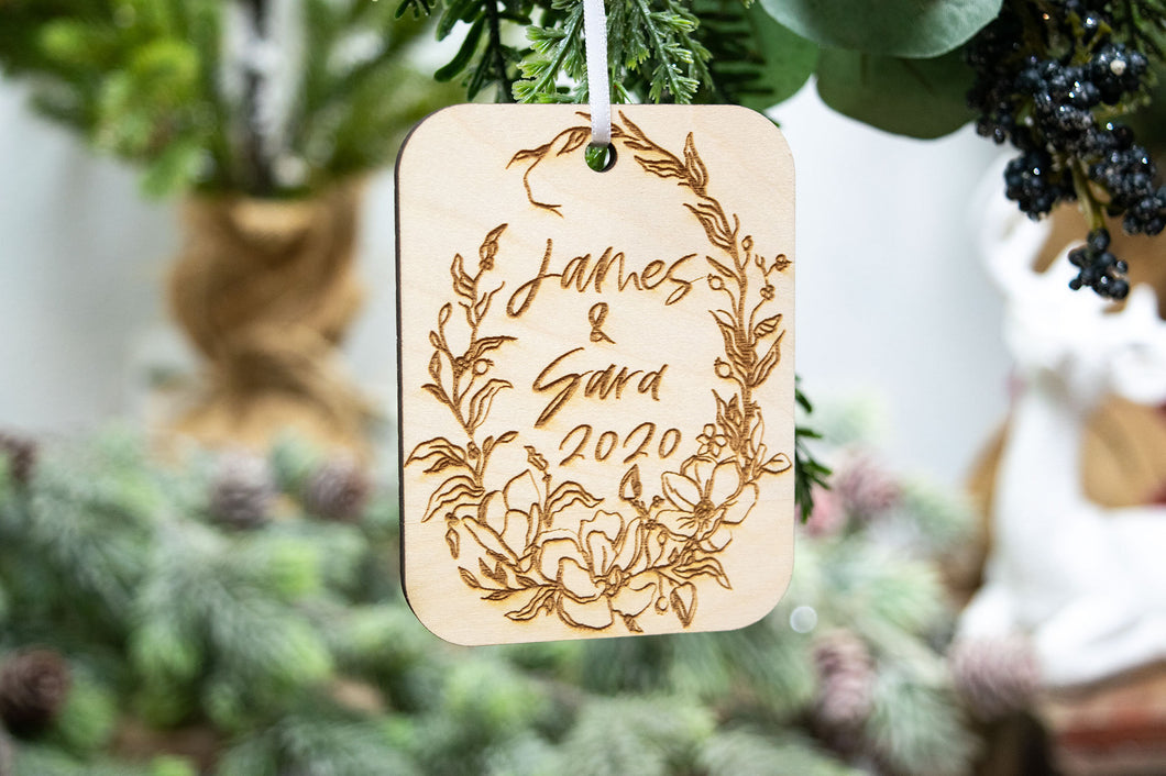 Personalized Couple Name Christmas Ornament - Couple Gifts