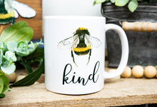 Load image into Gallery viewer, Bee Gift Set - Bee Kind Mug, Bee Pattern Mug, &amp; Hey Honey Sign
