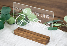 Load image into Gallery viewer, Please Sign Our Guestbook Acrylic Wedding Sign
