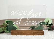 Load image into Gallery viewer, Spread Love Not Germs Social Distancing Wedding Sign
