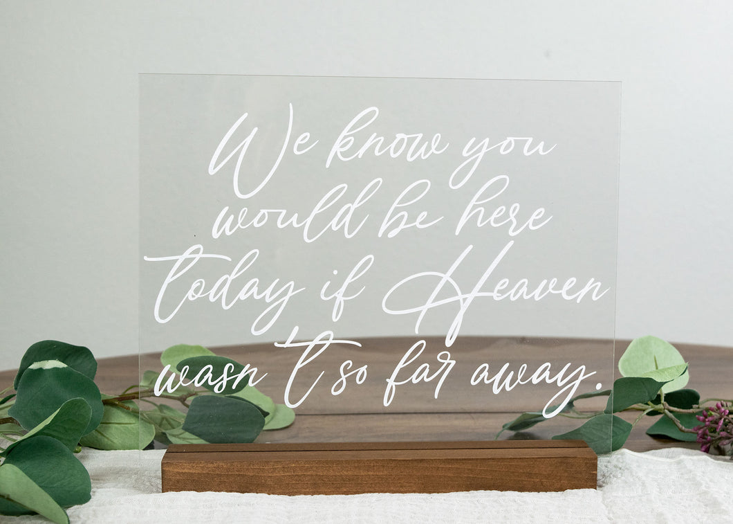 Memorial Table Acrylic Wedding Sign