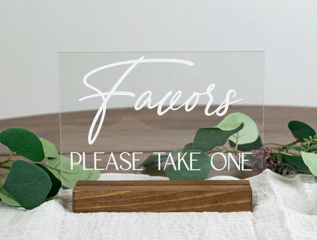 Wedding Favors Acrylic Wedding Sign