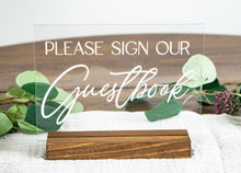 Load image into Gallery viewer, Please Sign Our Guestbook Acrylic Wedding Sign
