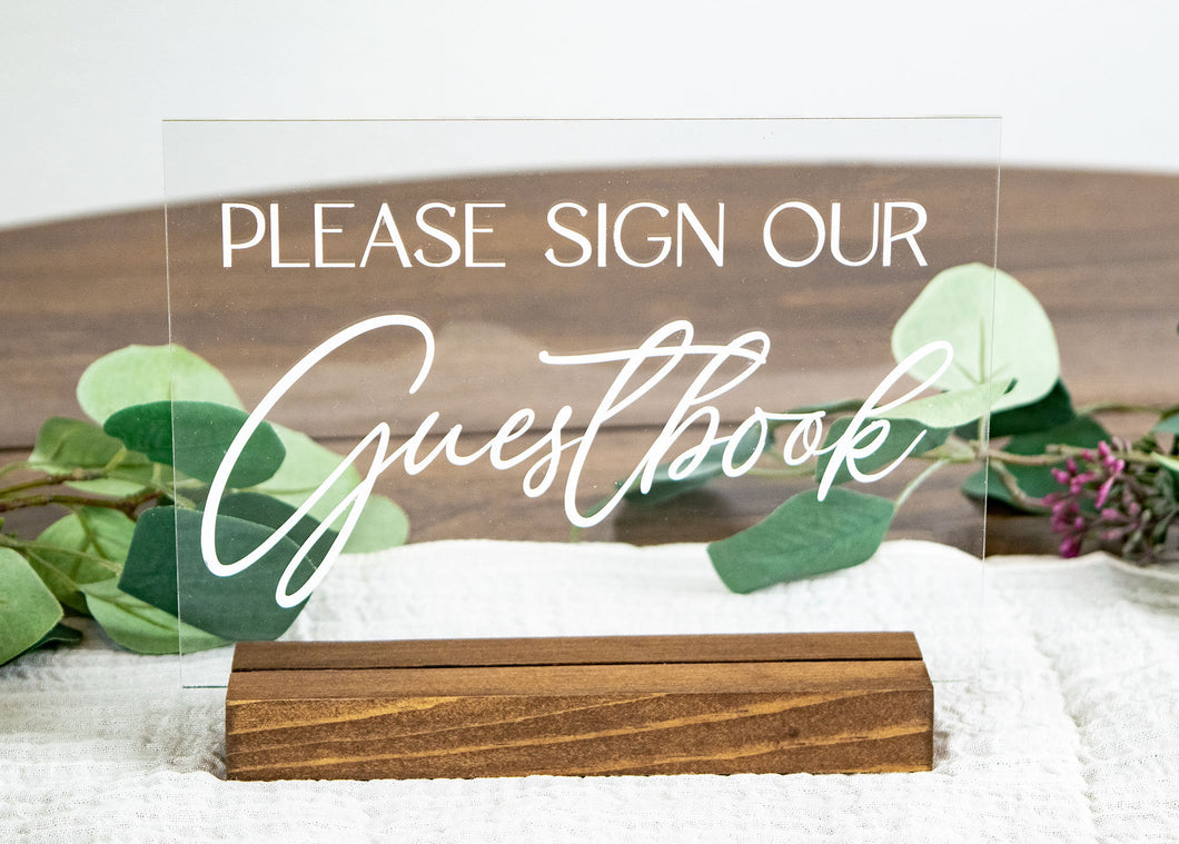Please Sign Our Guestbook Acrylic Wedding Sign