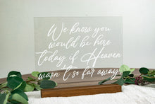 Load image into Gallery viewer, Memorial Table Acrylic Wedding Sign
