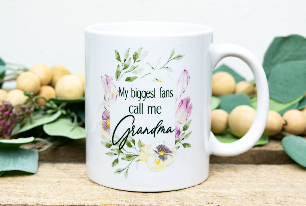 My Biggest Fans Call Me Grandma Mug - Personalized Grandmother Gift