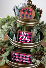 Load image into Gallery viewer, Have Yourself a Merry Little Christmas Mini Sign - Buffalo Plaid Christmas Tiered Tray Decor
