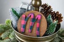 Load image into Gallery viewer, Buffalo Plaid Christmas Monogram Mini Sign - Holiday Tier Tray Decor
