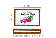 Load image into Gallery viewer, Farm Fresh Christmas Trees Red Truck Mini Sign - Tiered Tray Decor
