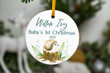 Load image into Gallery viewer, Woodland Hedgehog Christmas Ornament - Baby&#39;s First Christmas Ornament
