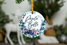 Load image into Gallery viewer, Personalized Floral Name Christmas Ornament, Little Girl Gift
