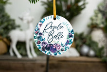 Load image into Gallery viewer, Personalized Floral Name Christmas Ornament, Little Girl Gift
