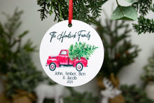 Load image into Gallery viewer, Family Red Truck Christmas Tree Ornament, Personalized Gift for Families
