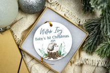 Load image into Gallery viewer, Woodland Hedgehog Christmas Ornament - Baby&#39;s First Christmas Ornament
