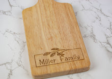 Load image into Gallery viewer, Personalized Family Name Cutting Board Gift - Optional Make it a Set
