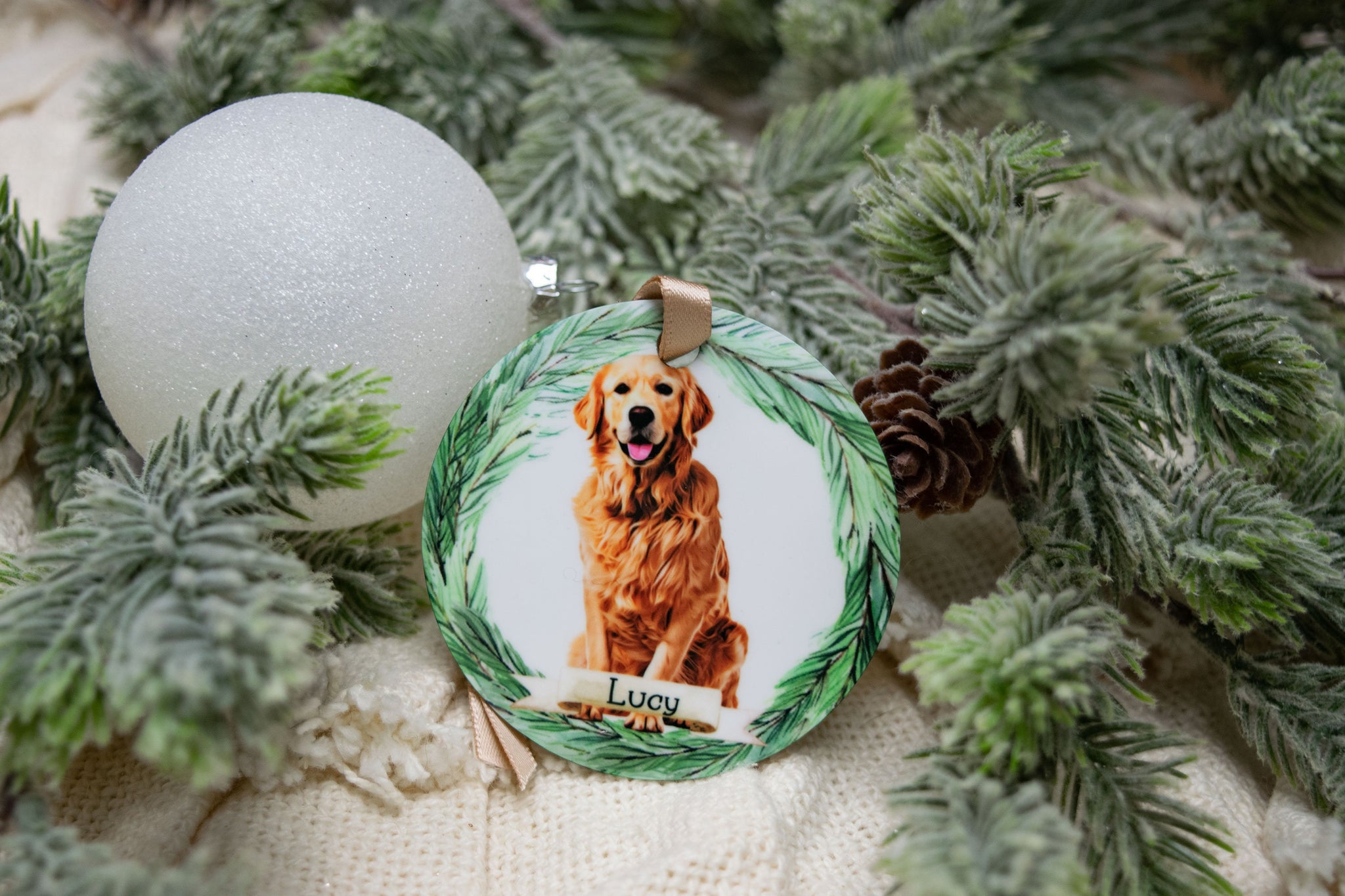 Golden retriever ornament personalized best sale