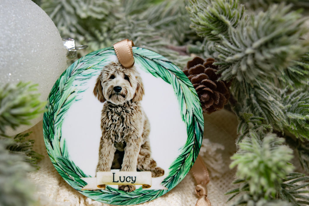 Custom Goldendoodle Ornament, Personalized Doodle Ornament - Choose from 5 Graphic Options